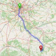 Itinerary from Paris by car